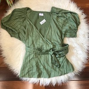 New🌿Tie Waist Relaxed Boho Top